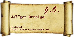 Jáger Orsolya névjegykártya